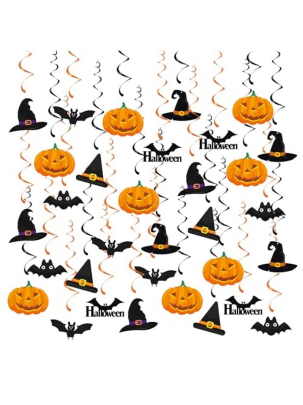 Black-Orange Halloween Pumpkin-Bat Hat Party-Decorations